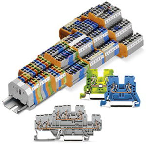 bloc de jonction à connexion à ressort / sur rail-DIN / de traversée / compact