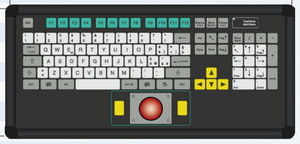 clavier encastrable / avec trackball / PS2 / à membrane
