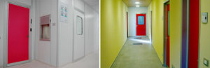 portes battantes / pour salles blanches / en aluminium / en acier