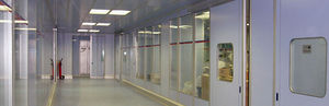 portes coulissantes / pour salles blanches / en aluminium / en acier