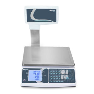 balance benchtop / avec afficheur LCD / plateau en acier inoxydable / avec batterie