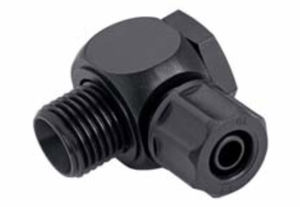raccord à visser / coudé / pneumatique / librement orientable
