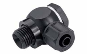 raccord à visser / coudé / pneumatique / librement orientable