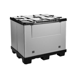 caisse-palette en plastique / de transport / avec couvercle / pliable
