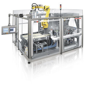 dépalettiseur articulé / robotisé / pour plateau / de bouteilles