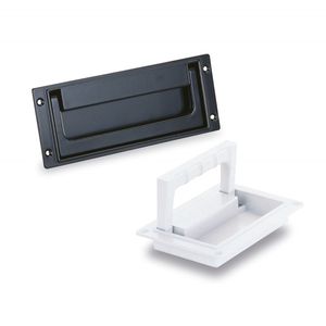 poignée rabattable / cuvette / en aluminium / rectangulaire