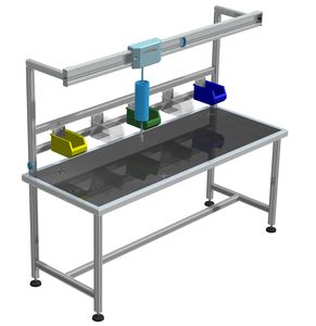 établi en aluminium / modulaire / avec panneau porte-outils