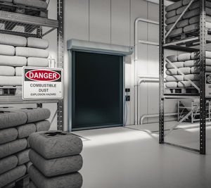 porte à enroulement / en acier inoxydable / pour l'extérieur / rapide