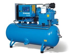 compresseur d'air / stationnaire / à vis / à injection d'huile