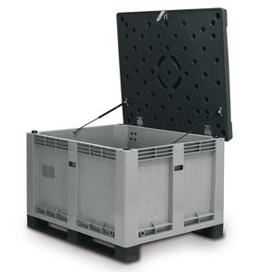 caisse-palette en plastique / de stockage / gerbable / avec couvercle