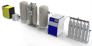système de remplissage de bouteilles / automatique / de bouteilles d'azote