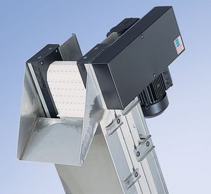 convoyeur à bande modulaire / pour l'industrie agroalimentaire / incliné