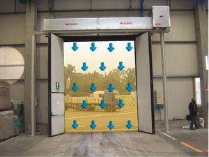 rideau d'air ambiant / vertical / pour porte industrielle