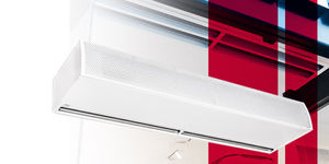 rideau d'air chaud / horizontal / avec chauffage électrique