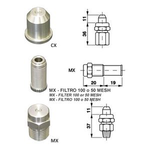 buse d'atomisation / pour liquides / à cône creux / en acier inoxydable