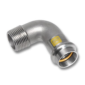 raccord fileté / à sertir / coudé à 90° / inoxydable