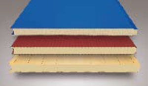 panneau sandwich âme en polyuréthane / face en acier / de bardage