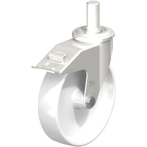 roulette pivotante / à tige / monobloc / en polyamide