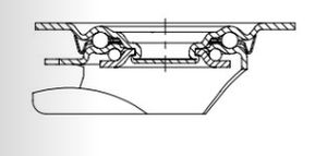 roulette pivotante / à tige / monobloc / en polyamide