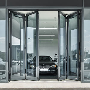 portes à empilement / pliantes / en aluminium / en verre