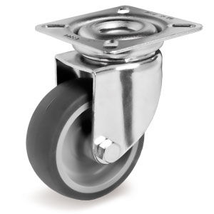 roulette pivotante / à platine / non marquante / en polypropylène