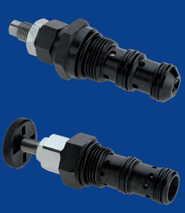 vanne à commande hydraulique / de contrôle de débit / pour huile / à cartouche