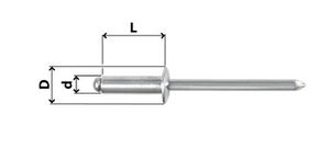 rivet aveugle / standard / à tête bombée / à tête ronde