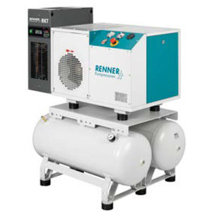 compresseur d'air / stationnaire / à vis / lubrifié à l'huile