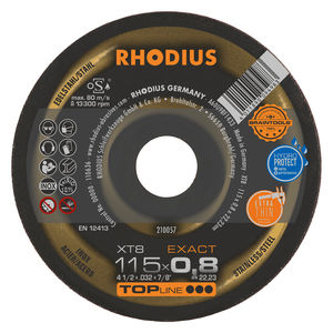 Disque à tronçonner de métal XT70 RHODIUS en acier fin