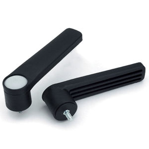 manette indexable en acier / à poignée plastique / avec insert fileté