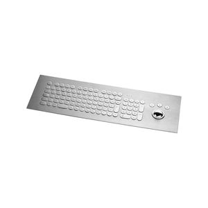 clavier encastrable / avec trackball / en acier inoxydable / industriel
