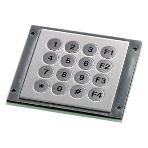 clavier numérique 16 touches / encastrable / en acier inoxydable / IP65