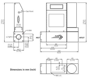 régulateur de débit massique thermique / pour gaz / numérique