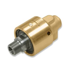 raccord tournant pour eau / 2 passages / en acier inoxydable / en laiton