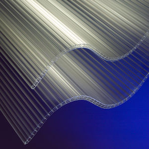 panneau d'isolation thermique / pour toiture / alvéolaire multiparois / ondulé