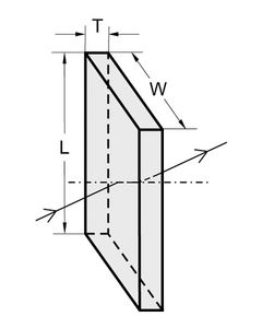 fenêtre laser à section rectangulaire