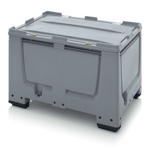 caisse-palette en plastique / de stockage / avec couvercle / verrouillable