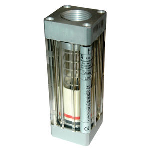 débitmètre à flotteur / pour liquide / à tube en matière plastique / avec capteur photoélectrique pour signal d'alarme