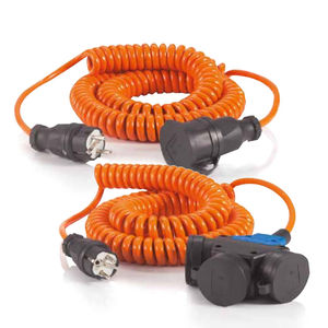 câble électrique d'alimentation / Socket / blindé / spiralé