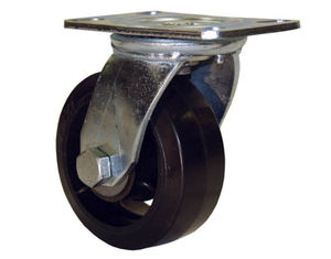 roulette pivotante / à platine / fortes charges / monobloc
