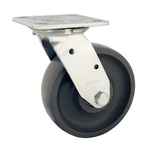 roulette pivotante / à platine / pour charges moyennes / en acier