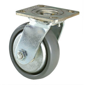 roulette pivotante / à platine / en polypropylène / en acier zingué