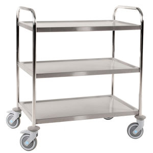 chariot de transport / en acier inoxydable / 2 niveaux / polyvalent