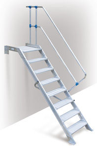 escalier droit / en aluminium / pour bâtiments préfabriqués