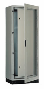 armoire électrique / au sol / avec porte transparente / en métal