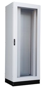 armoire électrique / au sol / avec porte transparente / rack 19"