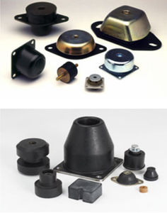 support antivibratoire cylindrique / en élastomère / pour machine / en inox