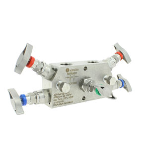 manifold 3 voies / en acier inoxydable / d'isolement / de calibration