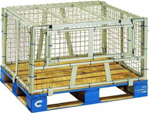 caisse-palette en acier / de transport / gerbable / pliable