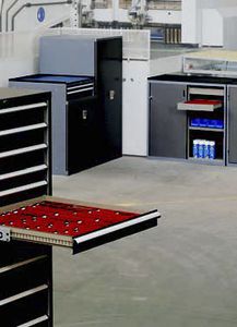 armoire de stockage / sur pied / à tiroir / en métal